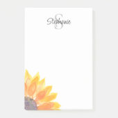 Name Monogram Floral Post-it Klebezettel (Vorderseite)