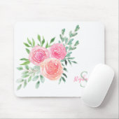 Name Monogram Floral Water Mousepad (Mit Mouse)