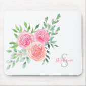 Name Monogram Floral Water Mousepad (Vorne)