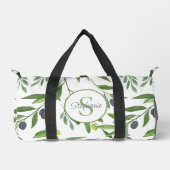 Name Monogram französisches Land Olivmuster Duffle Bag (Vorderseite)