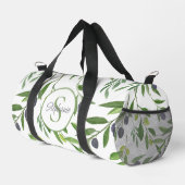Name Monogram französisches Land Olivmuster Duffle Bag (Rechte Ecke)