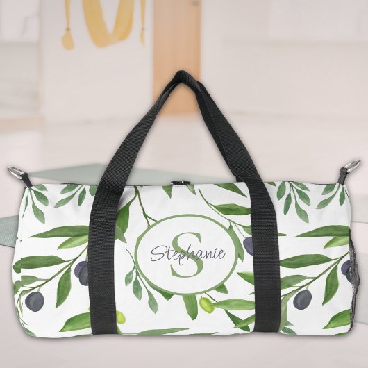 Name Monogram französisches Land Olivmuster Duffle Bag