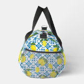 Name Monogram French Country Tile Lemons Pattern Duffle Bag (Rechts)