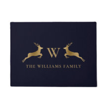 Name Monogram Gold Deer Midnight Navy