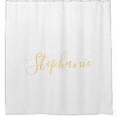 Name Monogram Gold White Classy Custom Duschvorhang (Vorderseite)