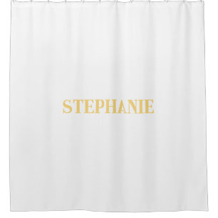 Name Monogram Gold White Elegany Klasse Custom Duschvorhang
