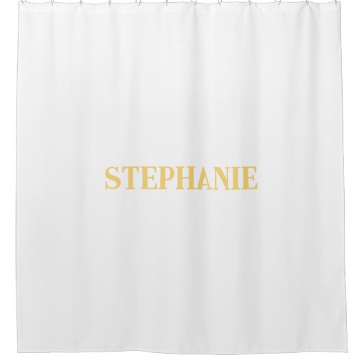 Name Monogram Gold White Elegany Klasse Custom Duschvorhang (Vorderseite)