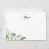Name Monogram Greenery Mitteilungskarte (Vorderseite)
