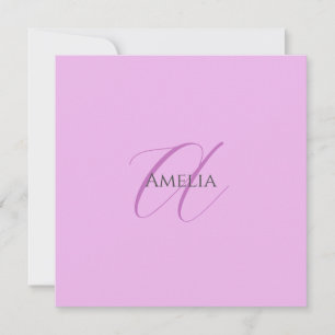 Name Monogram Initial Letter Orchid & Lilac