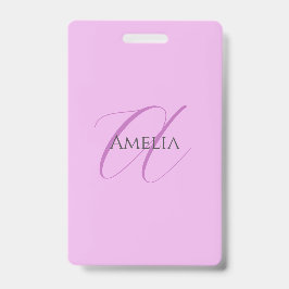 Name Monogram Initial Letter Orchid & Lilac Ausweis