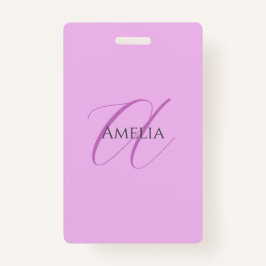 Name Monogram Initial Letter Orchid & Lilac Ausweis