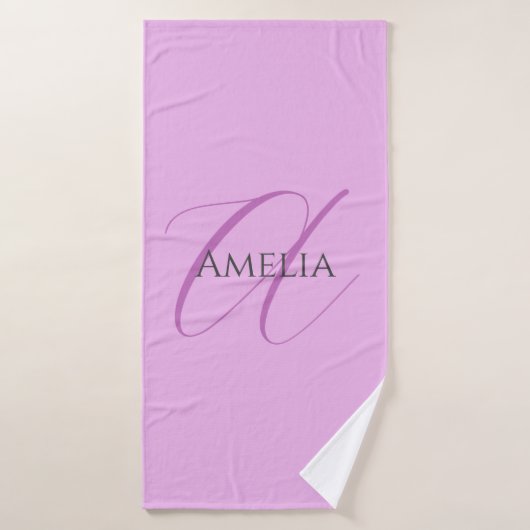 Name Monogram Initial Letter Orchid & Lilac Badehandtuch (Badehandtuch)