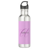 Name Monogram Initial Letter Orchid & Lilac Edelstahlflasche (Vorderseite)