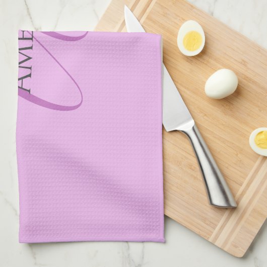 Name Monogram Initial Letter Orchid & Lilac Geschirrtuch (Viertel Falte)