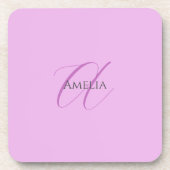 Name Monogram Initial Letter Orchid & Lilac Getränkeuntersetzer (Vorderseite)