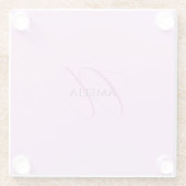Name Monogram Initial Letter Orchid & Lilac Glasuntersetzer (Rückseite)