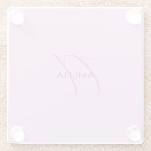 Name Monogram Initial Letter Orchid & Lilac Glasuntersetzer (Rückseite)