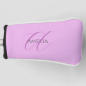 Name Monogram Initial Letter Orchid & Lilac Golf Headcover (Vorderseite)