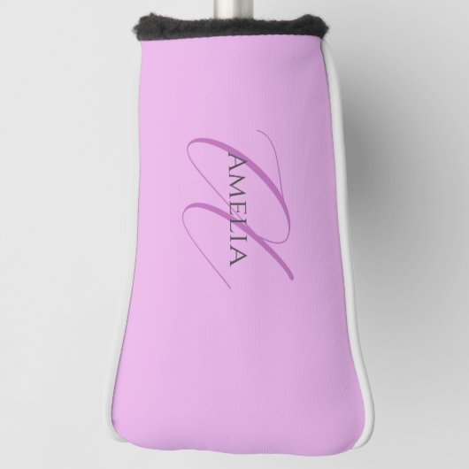 Name Monogram Initial Letter Orchid & Lilac Golf Headcover (Rotieren 90)
