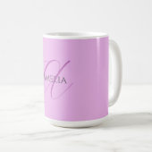 Name Monogram Initial Letter Orchid & Lilac Kaffeetasse (VorderseiteRechts)