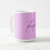 Name Monogram Initial Letter Orchid & Lilac Kaffeetasse (Vorderseite Links)