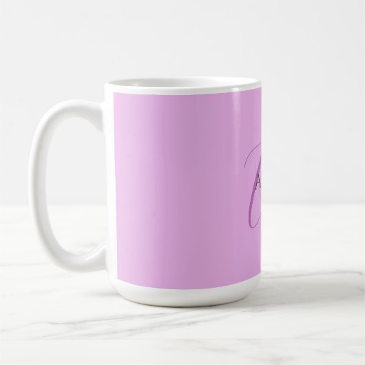 Name Monogram Initial Letter Orchid & Lilac Kaffeetasse (Links)