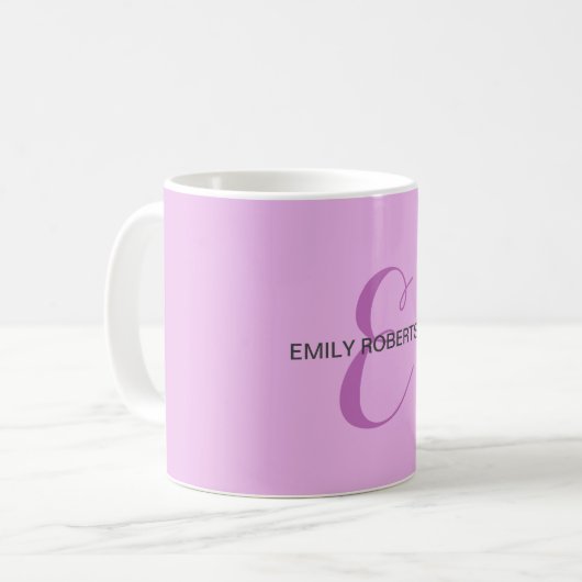 Name Monogram Initial Letter Orchid & Lilac Kaffeetasse (Vorderseite Links)