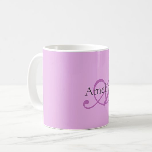 Name Monogram Initial Letter Orchid & Lilac Kaffeetasse (Vorderseite Links)