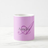 Name Monogram Initial Letter Orchid & Lilac Kaffeetasse (Mittel)