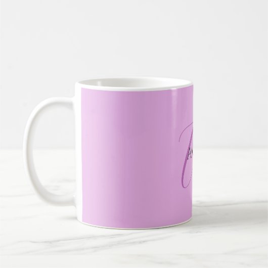 Name Monogram Initial Letter Orchid & Lilac Kaffeetasse (Links)