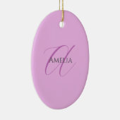 Name Monogram Initial Letter Orchid & Lilac Keramik Ornament (Rechts)