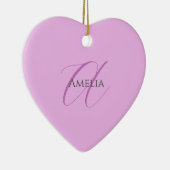Name Monogram Initial Letter Orchid & Lilac Keramik Ornament (Rechts)