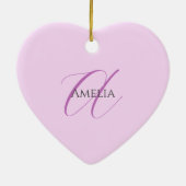 Name Monogram Initial Letter Orchid & Lilac Keramik Ornament (Hinten)