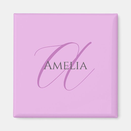 Name Monogram Initial Letter Orchid & Lilac Magnet (Vorne)