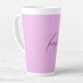 Name Monogram Initial Letter Orchid & Lilac Milchtasse (Linke Ecke)