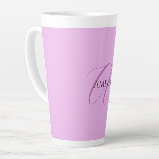 Name Monogram Initial Letter Orchid & Lilac Milchtasse (Linke Ecke)
