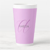 Name Monogram Initial Letter Orchid & Lilac Milchtasse (Vorderseite)