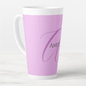 Name Monogram Initial Letter Orchid & Lilac Milchtasse (Linke Ecke)