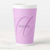 Name Monogram Initial Letter Orchid & Lilac Milchtasse (Vorderseite)