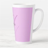 Name Monogram Initial Letter Orchid & Lilac Milchtasse (Rechts)