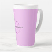 Name Monogram Initial Letter Orchid & Lilac Milchtasse (Rechte Ecke)