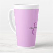 Name Monogram Initial Letter Orchid & Lilac Milchtasse (Linke Ecke)