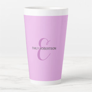 Name Monogram Initial Letter Orchid & Lilac Milchtasse