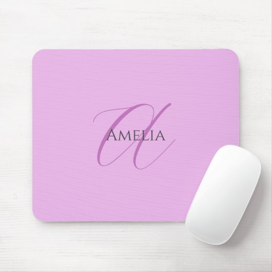Name Monogram Initial Letter Orchid & Lilac Mousepad (Mit Mouse)