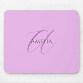 Name Monogram Initial Letter Orchid & Lilac Mousepad