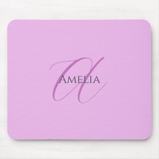 Name Monogram Initial Letter Orchid & Lilac Mousepad (Vorne)