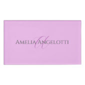 Name Monogram Initial Letter Orchid & Lilac Namenschild (Vorderseite)