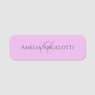Name Monogram Initial Letter Orchid & Lilac Namensschild