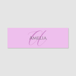 Name Monogram Initial Letter Orchid & Lilac Namensschild