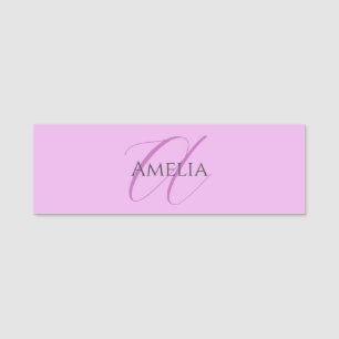 Name Monogram Initial Letter Orchid & Lilac Namensschild